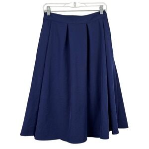 Urban Coco Navy Blue Skirt Women's Medium Midi Flared A-Line‎ Pockets